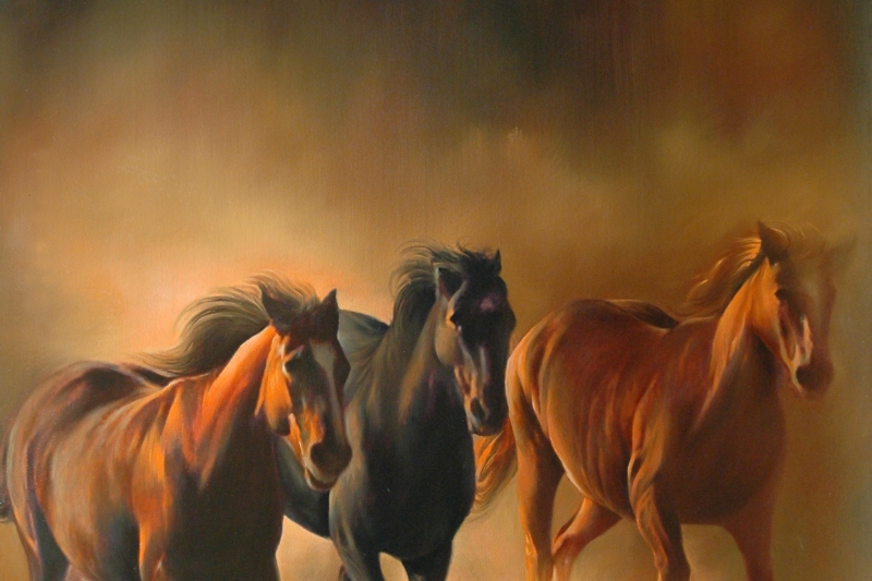 Horses – Original Animal Painting by Master Alijan Alijanpour
