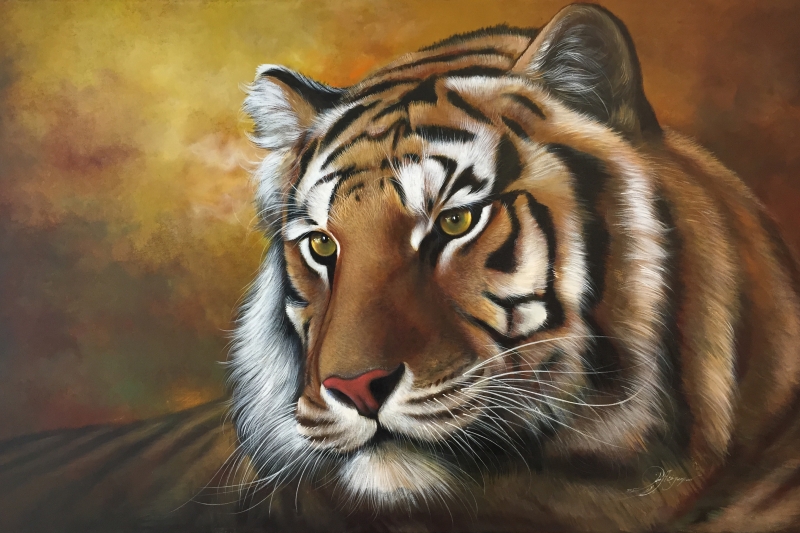 Jade – Original Tiger Painting by Master Alijan Alijanpour