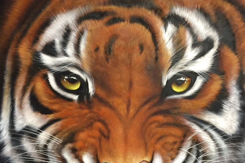 Obsidian – Original Tiger Painting by Master Alijan Alijanpour
