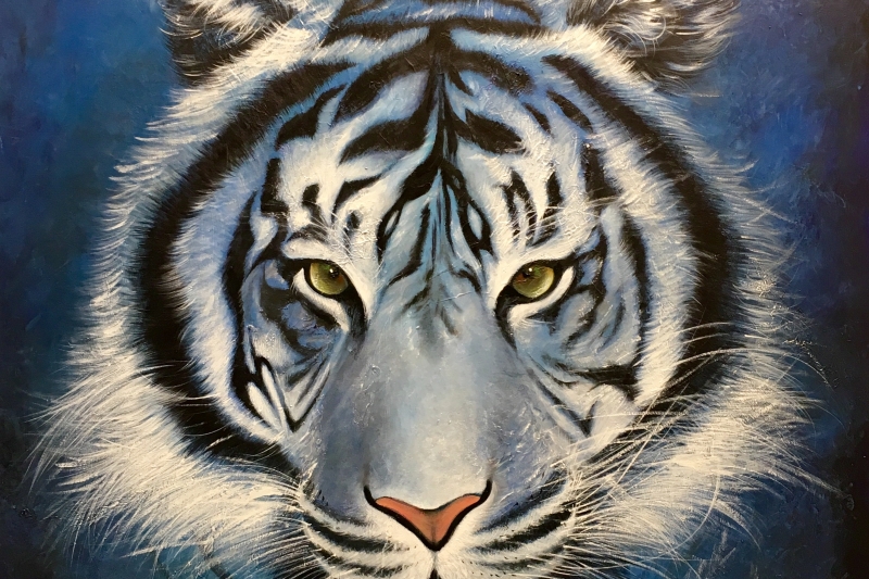 Tourmaline – Original Tiger Painting by Master Alijan Alijanpour